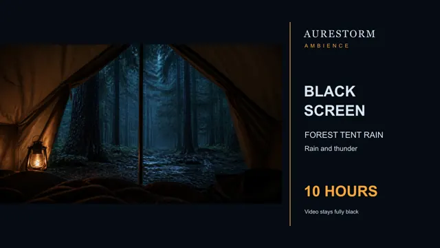 Rain on a Forest Tent with Thunder for 10 Hours Black Screen