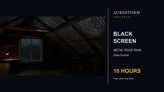 Rain on a Metal Roof with Deep Thunder for 10 Hours Black Screen