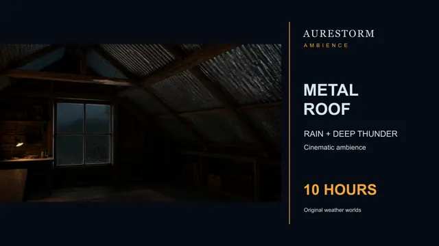 Rain on a Metal Roof with Deep Thunder for 10 Hours